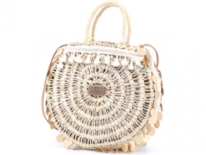 BOLSO REDONDO MEDIANO CON TIRAS BOHO CHIC